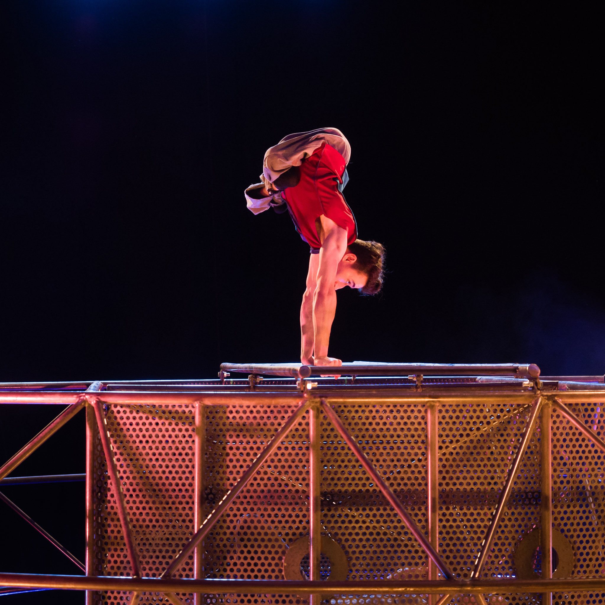 Johnny Leitch performs on the wheel, What Am I Worth?, Extraordinary Bodies, Cirque Bijou and Diverse City. Image by James Loudon.